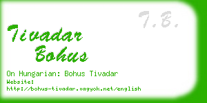 tivadar bohus business card